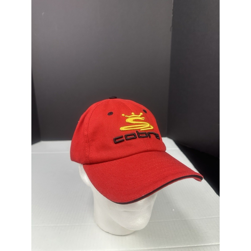 King Cobra Embroidered Logo Red Golf Hat Cap Strap-back 100% Cotton